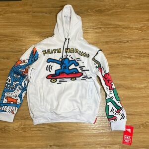 NEW Keith Haring X Members Only ALL OVER PRINT Hoodie Men’s Large, NWT